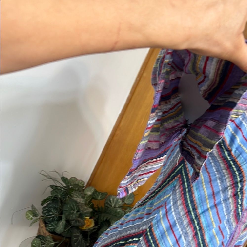 Rising International Striped Asymmetrical Dress in Purple and Blue - Picture 5 of 14
